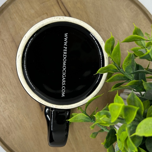 Tabacalera Perdomo Cigar Brand Celebrated on 16 oz High-Gloss Black Coffee Mug - Picture 6 of 8